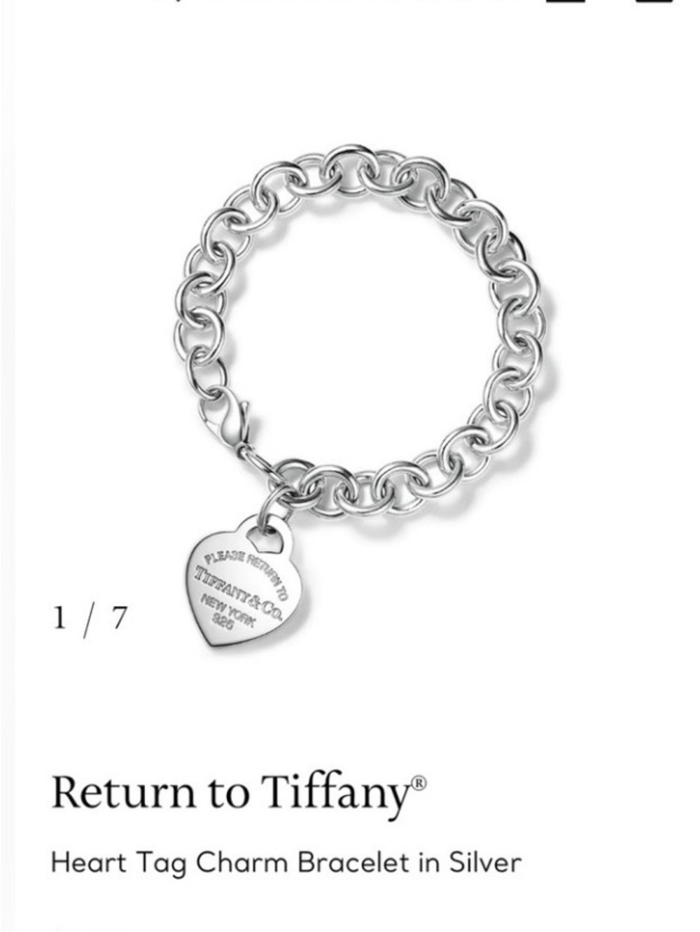Tiffany & Co. Silver Return to Tiffany Heart Charm Link Bracelet